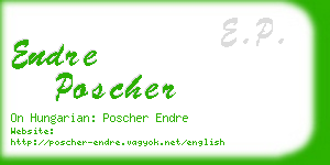 endre poscher business card